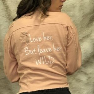 Pink Distress Atticus Denim Jacket